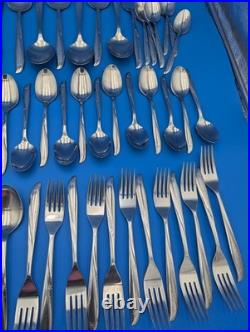 76 Pcs Oneida Stainless Twin Star Flatware Service for 12 plus Serving Pieces