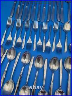 76 Pcs Oneida Stainless Twin Star Flatware Service for 12 plus Serving Pieces