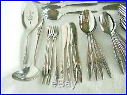 78 Pc ONEIDA STAINLESS DELUXE LASTING ROSE FLATWARE SET for 8 with 9 Accessory pcs