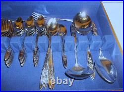 79 pc Oneida Community My Rose Stainless Flatware Set Chest withServing Pcs. NICE