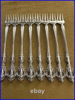 (8) COCKTAIL FORKS Oneida MICHELANGELO Glossy Stainless Flatware SHINY