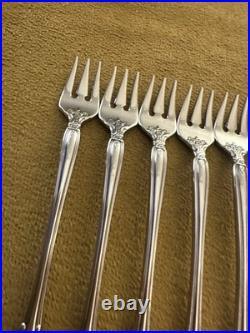 (8) COCKTAIL FORKS Oneida MICHELANGELO Glossy Stainless Flatware SHINY