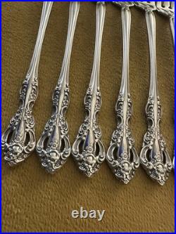 (8) COCKTAIL FORKS Oneida MICHELANGELO Glossy Stainless Flatware SHINY