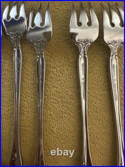 (8) COCKTAIL FORKS Oneida MICHELANGELO Glossy Stainless Flatware SHINY