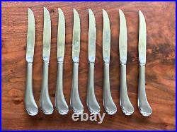 8 Oneida AMERICAN COLONIAL Satin Pistol Steak Knives 9 1/8'' Stainless with Box