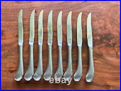 8 Oneida AMERICAN COLONIAL Satin Pistol Steak Knives 9 1/8'' Stainless with Box