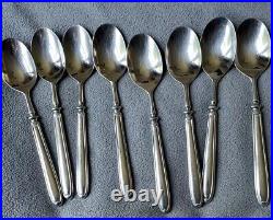 8 Oneida Achievement SENTIMENTAL Glossy 18/8 Korea Stainless Flatware TEASPOONS