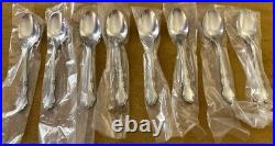 (8) Oneida DOVER TEASPOONS Heirloom Cube Stainless Flatware Glossy