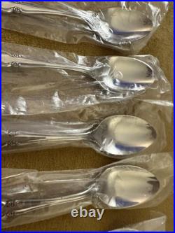 (8) Oneida DOVER TEASPOONS Heirloom Cube Stainless Flatware Glossy
