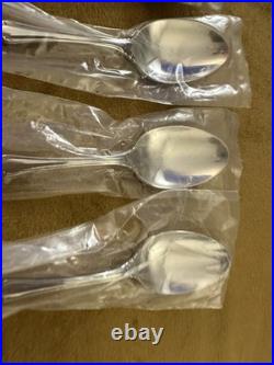 (8) Oneida DOVER TEASPOONS Heirloom Cube Stainless Flatware Glossy
