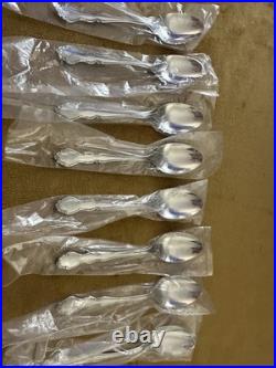 (8) Oneida DOVER TEASPOONS Heirloom Cube Stainless Flatware Glossy