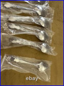 (8) Oneida DOVER TEASPOONS Heirloom Cube Stainless Flatware Glossy