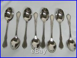 8 Oneida Stainless MORNING BLOSSOM 5pc Place Setting PROFILE withWooden Case