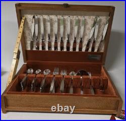 80 Pc FROSTFIRE by Oneida Community WithOriginal Case 1960s Original Flatware