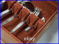 80 Pc FROSTFIRE by Oneida Community WithOriginal Case 1960s Original Flatware