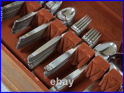 80 Pc FROSTFIRE by Oneida Community WithOriginal Case 1960s Original Flatware