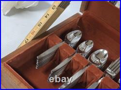 80 Pc FROSTFIRE by Oneida Community WithOriginal Case 1960s Original Flatware