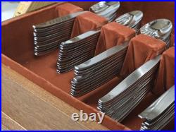 80 Pc FROSTFIRE by Oneida Community WithOriginal Case 1960s Original Flatware