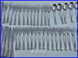 80 Pieces Oneida Minute Man-Colonial Boston-Stainless Flatware Lot Set Serving