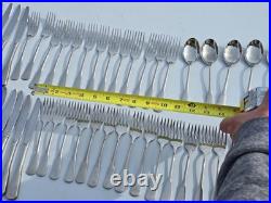80 Pieces Oneida Minute Man-Colonial Boston-Stainless Flatware Lot Set Serving