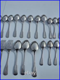 80 Pieces Oneida Minute Man-Colonial Boston-Stainless Flatware Lot Set Serving