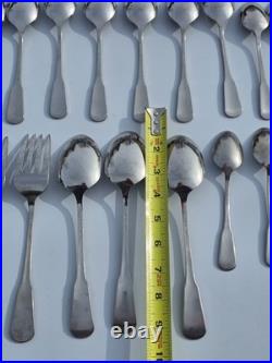 80 Pieces Oneida Minute Man-Colonial Boston-Stainless Flatware Lot Set Serving