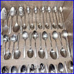 82 Pieces Oneida Twin Star Community Stainless Flatware MULTIPLE SERVING 8 Place