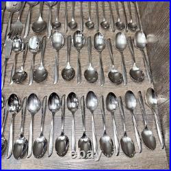 82 Pieces Oneida Twin Star Community Stainless Flatware MULTIPLE SERVING 8 Place