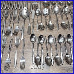 82 Pieces Oneida Twin Star Community Stainless Flatware MULTIPLE SERVING 8 Place