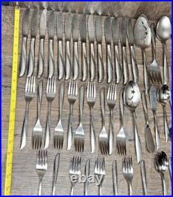 82 Pieces Oneida Twin Star Community Stainless Flatware MULTIPLE SERVING 8 Place