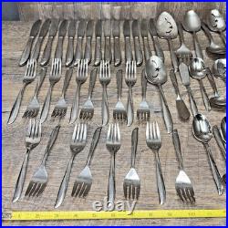 82 Pieces Oneida Twin Star Community Stainless Flatware MULTIPLE SERVING 8 Place