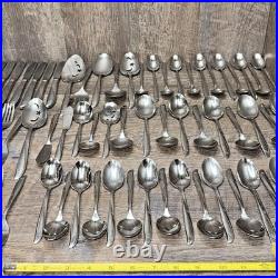82 Pieces Oneida Twin Star Community Stainless Flatware MULTIPLE SERVING 8 Place