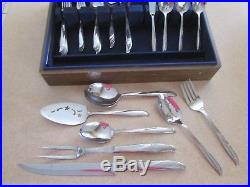 83 Pcs Oneida Community Stainless Steel Flatware TWIN STAR with Chest