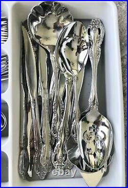 86pc Oneida Community BRAHMS Stainless Flatware for 10+ withServing Pcs EUC