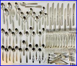 89 Pieces Oneida Peninsula Castle Jordan Stainless Steel Flatware Set EXCELLENT