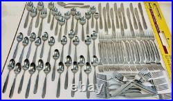 89 Pieces Oneida Peninsula Castle Jordan Stainless Steel Flatware Set EXCELLENT
