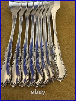 (9) DINNER FORKS ONEIDA Stainless Flatware Mansion Hall MINT CONDITION