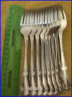 (9) DINNER FORKS ONEIDA Stainless Flatware Mansion Hall MINT CONDITION