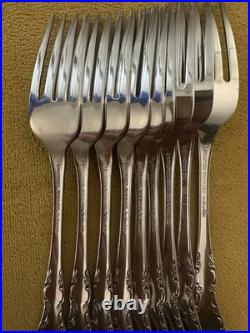 (9) DINNER FORKS ONEIDA Stainless Flatware Mansion Hall MINT CONDITION (9) DINNER FORKS ONEIDA Stainless Flatware Mansion Hall MINT CONDITION