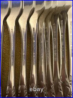 (9) DINNER FORKS ONEIDA Stainless Flatware Mansion Hall MINT CONDITION (9) DINNER FORKS ONEIDA Stainless Flatware Mansion Hall MINT CONDITION