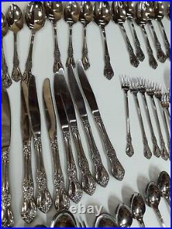 90 Pcs Vintage Kenneth by Oneida Distinction Deluxe Stainless HH Flatware