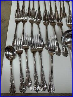 90 Pcs Vintage Kenneth by Oneida Distinction Deluxe Stainless HH Flatware