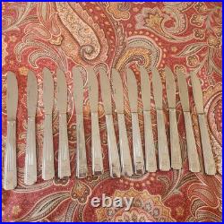 96 Pcs Oneida Stainless Flatware Park Place withFlower Spoons, Forks, Knives