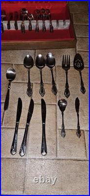 97pc. Oneida Distinction Deluxe Stainless Steel Flatware Set & Box + 4 extras