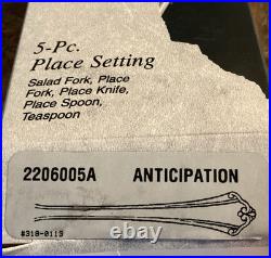 ANTICIPATION Oneida Stainless 5 Piece Place Setting (s) Unused USA Flatware