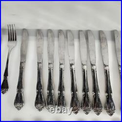 Arbor Rose True Rose Stainless 1881 Rogers Oneida Flatware & Serving Set 52 PCs
