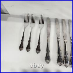 Arbor Rose True Rose Stainless 1881 Rogers Oneida Flatware & Serving Set 52 PCs