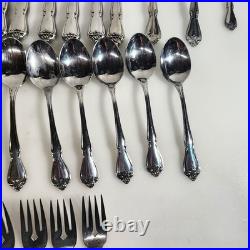 Arbor Rose True Rose Stainless 1881 Rogers Oneida Flatware & Serving Set 52 PCs