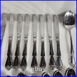 Arbor Rose True Rose Stainless 1881 Rogers Oneida Flatware & Serving Set 52 PCs
