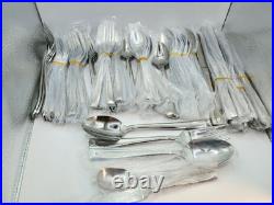 BIG Oneida Satin Lincoln Flatware Set 82pc 14 Settings + Svc Set + Extras, New